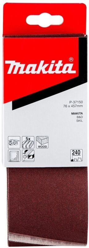 Gewebeschleifband 76 x 457mm für 9910/9911, K240, 5 Stck. (P-37150) - Makita