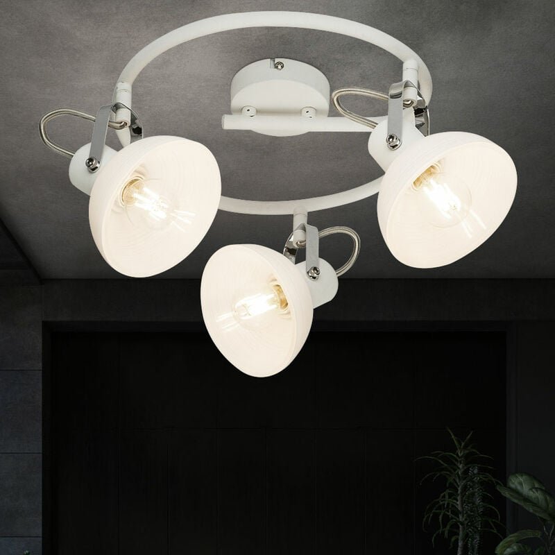 Deckenleuchte Lampe Spotleuchte verstellbar led Wohnzimmerleuchte weiß 3 flammig, 3x 5,5W 3x 470lm warmweiß, DxH 30 x 25...