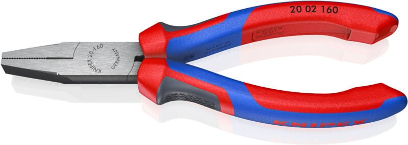 Knipex - 20 02 160 Werkstatt Flachzange Gerade Chrom-Vanadium Elektrostahl 160 mm