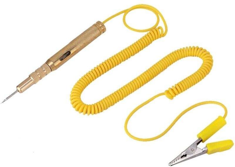 Circuit Testeur Pen, Auto Voiture Véhicule Testeur de Circuit Testeur DC 6V 12V 24V Ampoule Tension Stylo Testeur Jaune