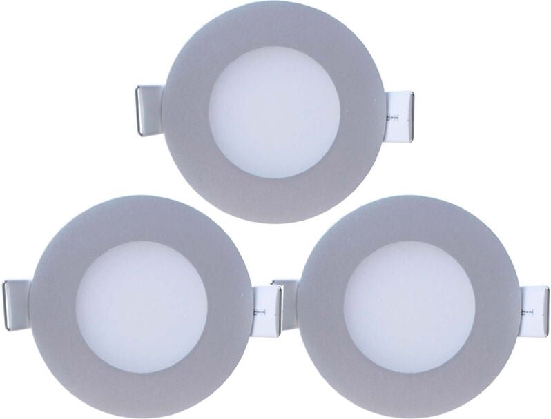Pack 3 Mini Ultraslim LED Einbaustrahler rund 4W 300lm Ø7cm 4000K Aluminium 7hSevenOn