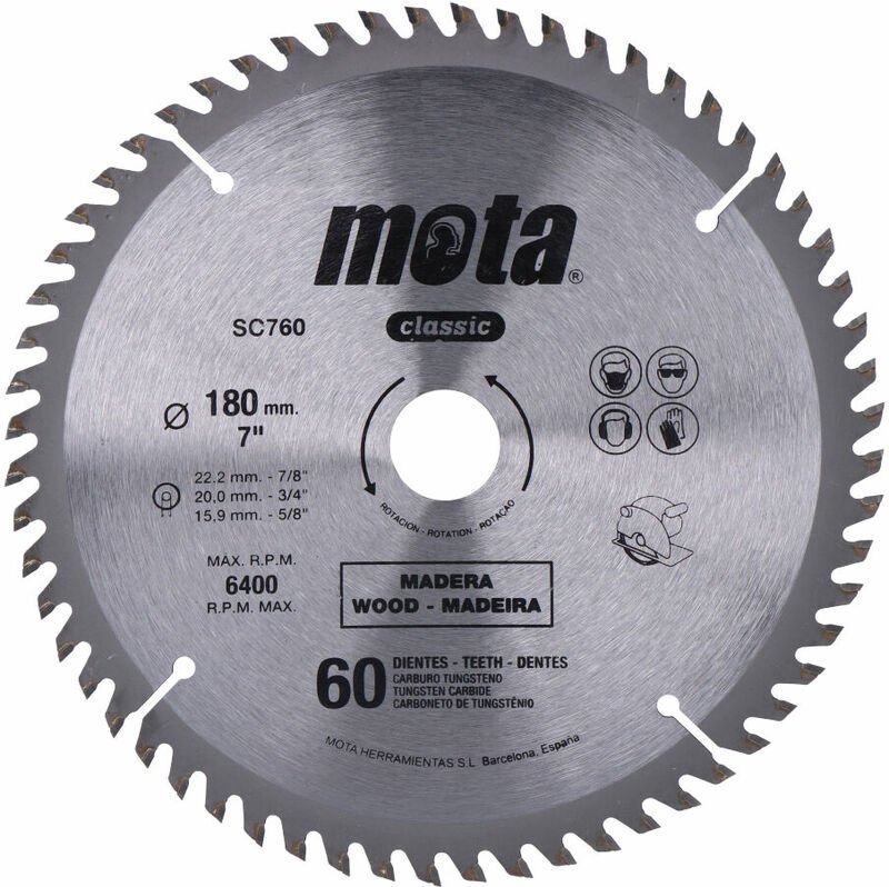 Widia Kreissäge, 180mm, 7-1/4, 60 Zähne Mota Werkzeuge 39554