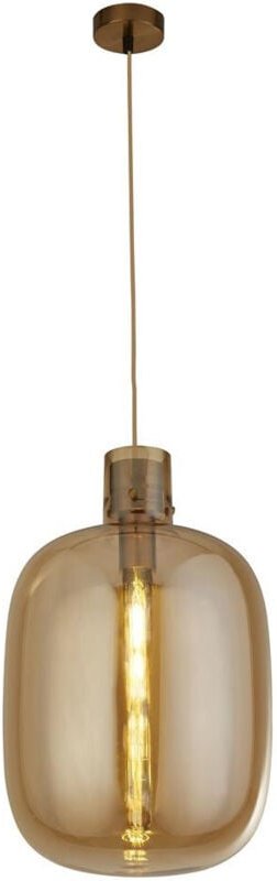 Barrel Pendelleuchte, Messing, Bernsteinglas - Searchlight