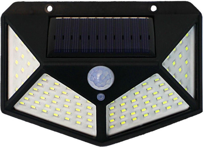 2 Solarleuchten Außen, Gartenlampe mit Bewegungsmelder, 100 LED, wasserdicht IP65, Wandstrahler für Haustür, Garten, Gar...