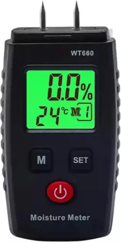 Holzfeuchtemessgerät, digitaler Feuchtigkeitsdetektor mit Stift, Lecksucher, tragbares Feuchtigkeitsmessgerät für Bauhol...