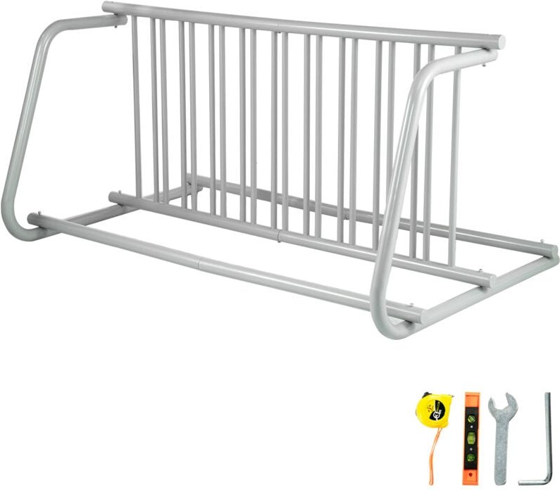 Mophorn - vevor Bodenfahrradständer mit 10 Halterungen, 1,5 m Länge, Ganzstahlgitter-Fahrradständer, beidseitiger Aufbew...
