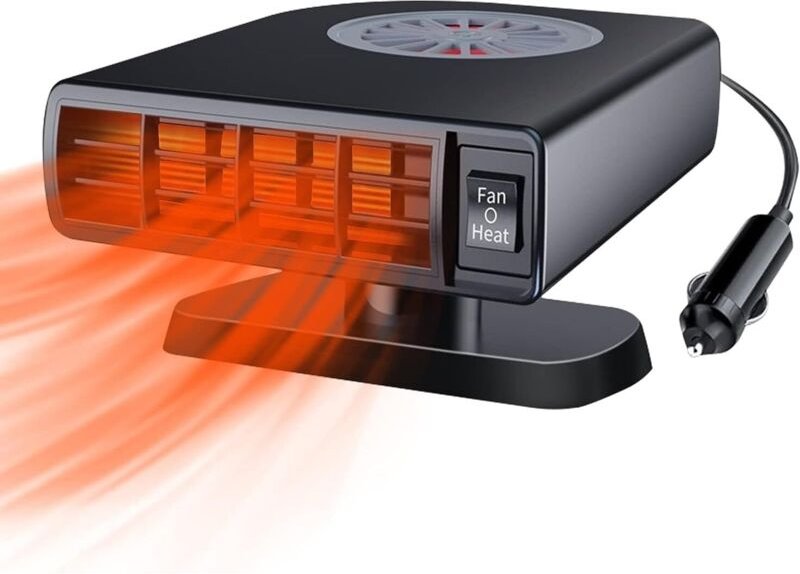 Auto-Heizlüfter, 12 V, 120 W – Tragbar – 2-in-1 – Entfroster und Kühlventilator – Autoheizung – Windschutzscheibenenteis...