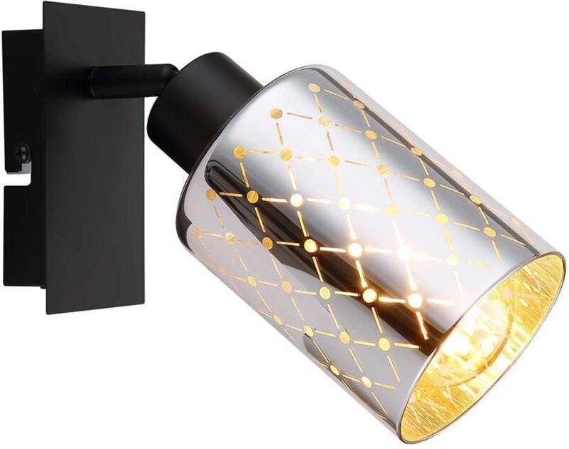 Wandlampe Wandleuchte Spotlampe verstellbar Glas verchromt Schlafzimmerlampe H 16,5 cm