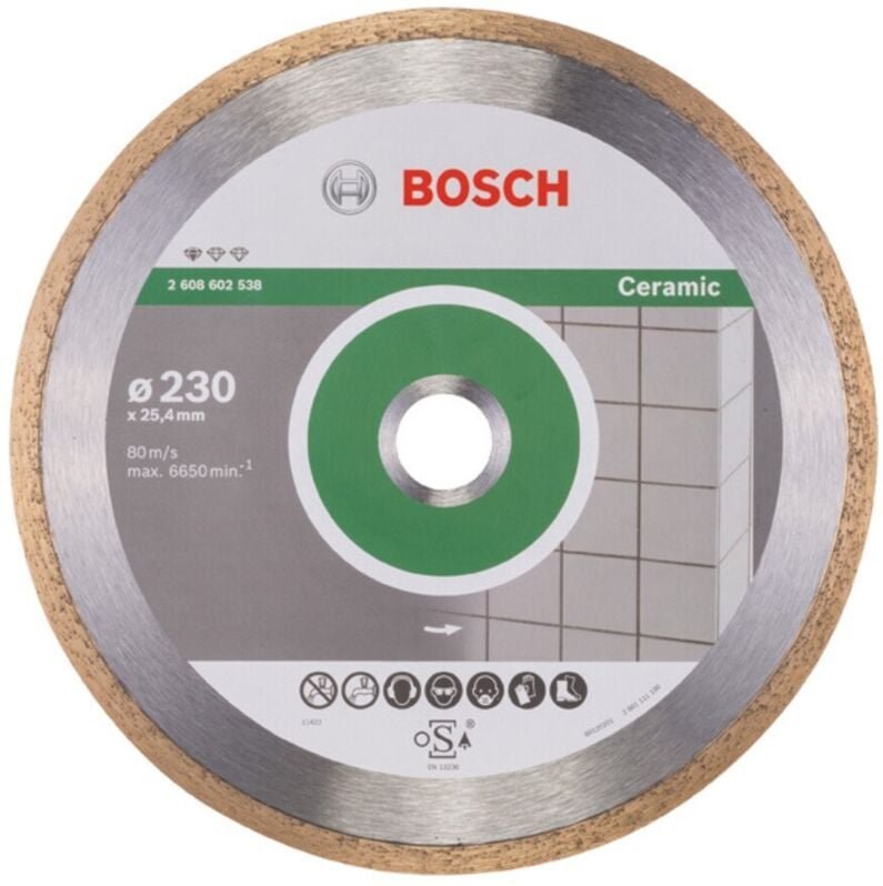 Diamanttrennscheibe Standard for Ceramic, 230 x 25,40 x 1,6 x 7 mm -2608602538 - Bosch
