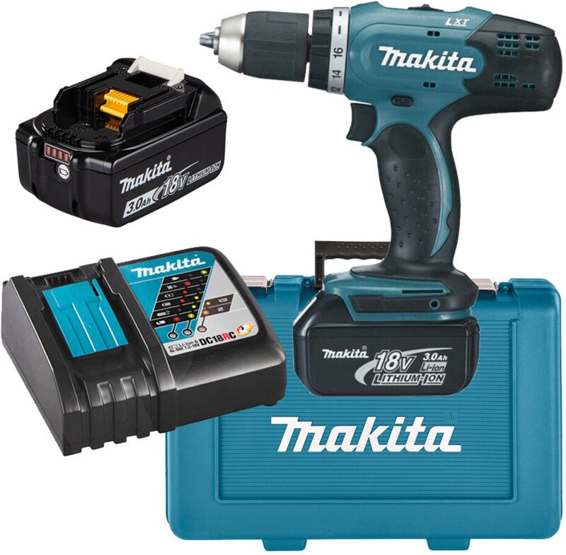 18V lxt Bohrschrauber (2x3,0 Ah) im Kunststoffkoffer Makita DDF453RFE