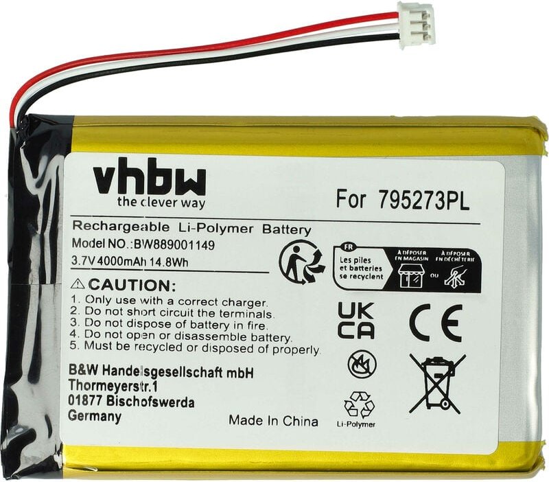 Vhbw - Akku Ersatz für Tigerbox 795273PL für Hörspielbox (4000mAh, 3,7V, Li-Polymer)