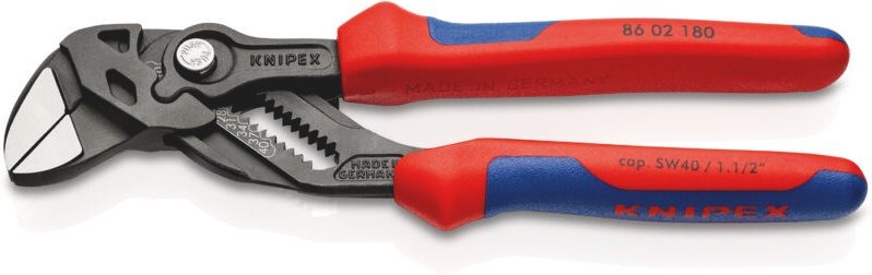 Knipex - 86 02 180 Zangenschlüssel Mehrk. grau atra. 180 mm