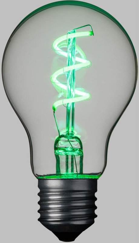 E27 Lampe 36V Tropfen Spiral 60mm grün