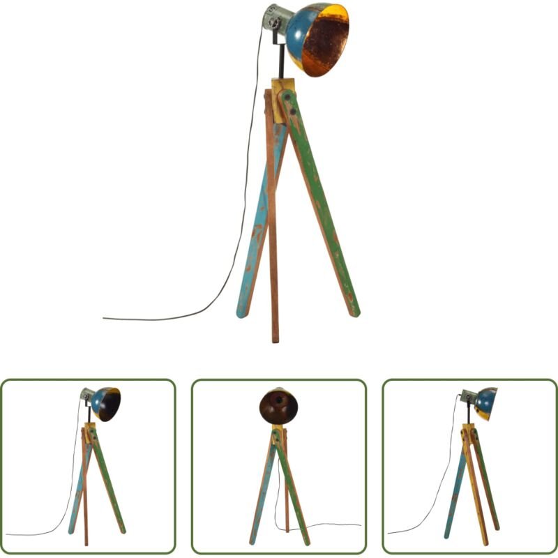 vidaXL Holzleuchte - Stehleuchte 25 W Mehrfarbig 45x45x120 cm E27