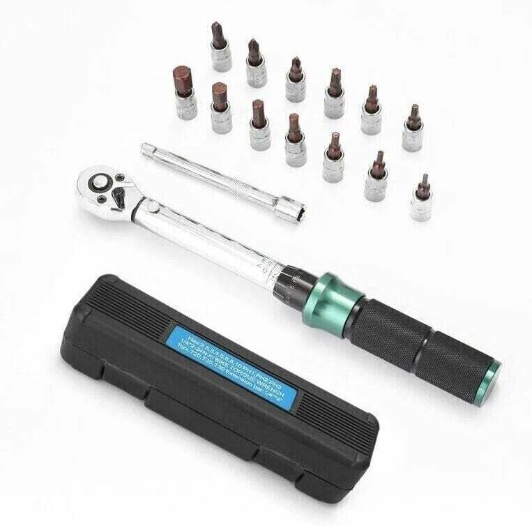 2–24 N.m 1/4 Zoll Antrieb 15 pcs voreingestellter Drehmomentschlüssel Schnellspanner Drehmomentschlüssel-Bit-Set Mini ve...