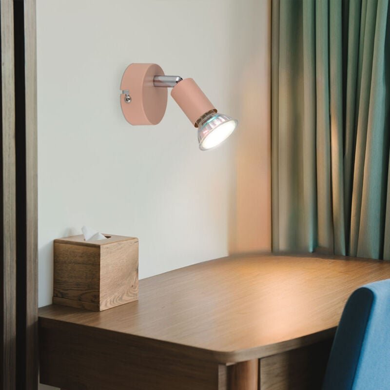 Wandlampe Wandleuchte Spotlampe pfirsichfarben Wohnzimmerlampe beweglich h 8,5cm