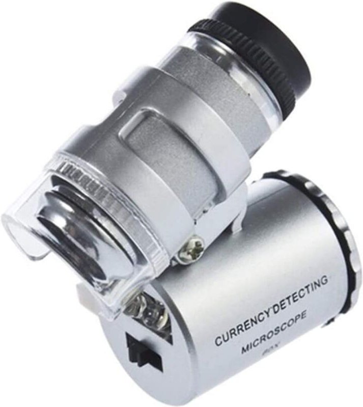 Mini 60X LED-Mikroskop, Taschenmikroskop, Juweliermikroskop, verstellbares Mikroskop mit UV-Licht