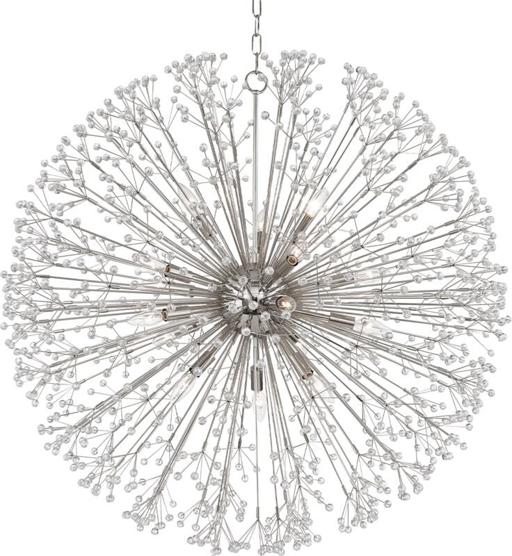 Dunkirk Kronleuchter mit 16 Leuchten, poliertes Nickel - Hudson Valley