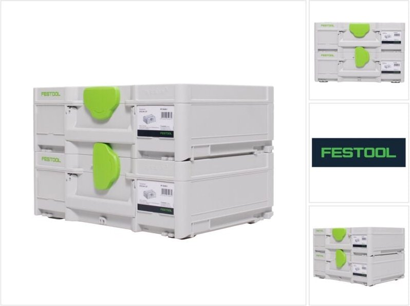 Systainer Set 2x SYS3 m 137 ( 2x 204841 ) 10,4 Liter 396x296x137mm Werkzeugkoffer koppelbar - Festool