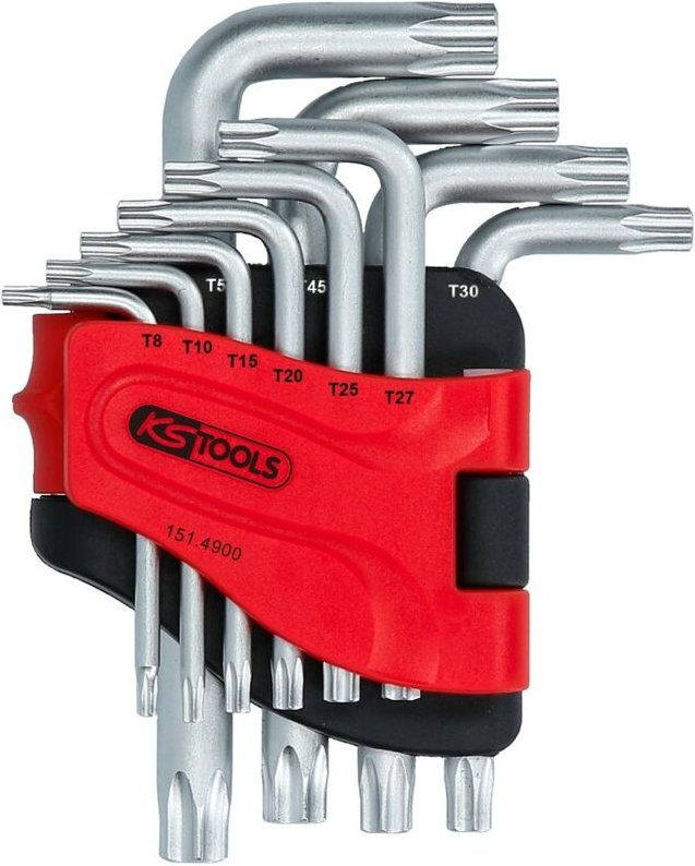 KS-Tools 151.4900 Torx-Winkelstiftschlüssel-Satz, kurz, 10-tlg.