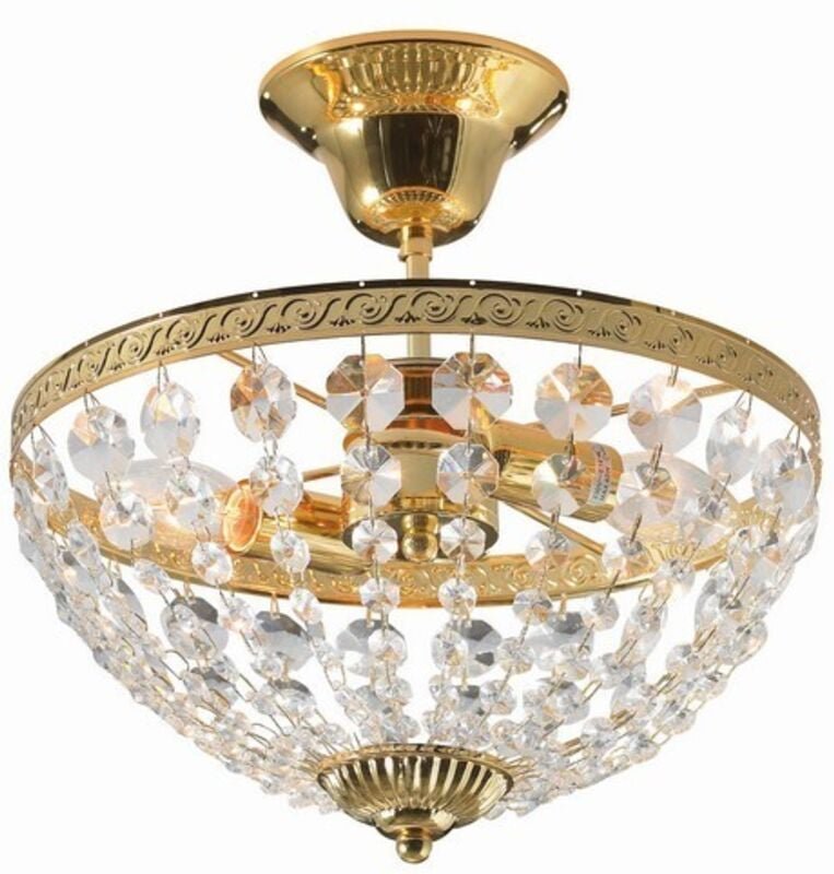 Markslojd - hanaskog - 2 Light Crystal Semi Flush Deckenleuchte Gold, E14