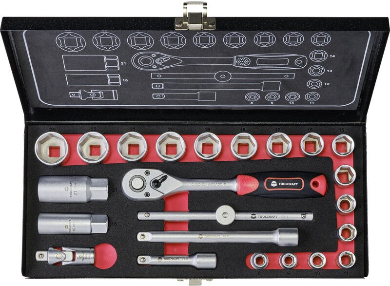 Toolcraft - Steckschlüsselsatz metrisch 3/8' (10 mm) 23teilig 826373