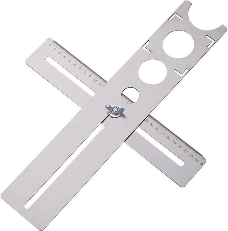 Verstellbarer Fliesenloch-Locator, Fliesenschneid-Messwerkzeug, Edelstahl-Locator