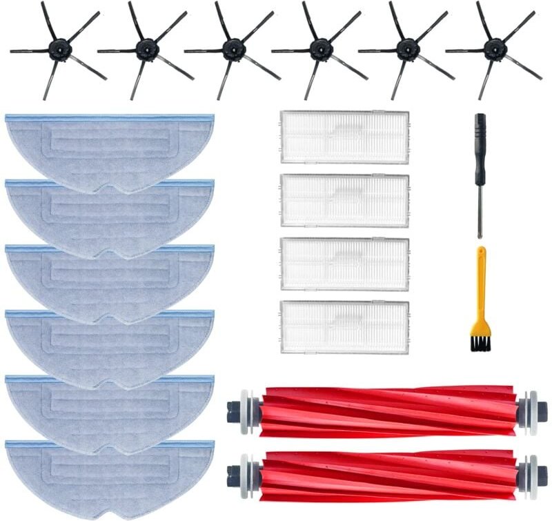 20 Zubehör-Set Ersatzteile für Xiaomi Roborock S7 S7+ S7 Plus S7 MaxV Plus Ultra T7 T7S T7 Plus T7S Plus, 2 Hauptbürsten...