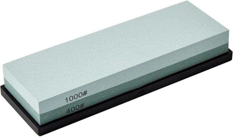 Tigrezy - Messerschärfstein mit rutschfester Gummibasis, Körnung 400/1000, doppelseitiger Küchenmesserschärfer zum manue...