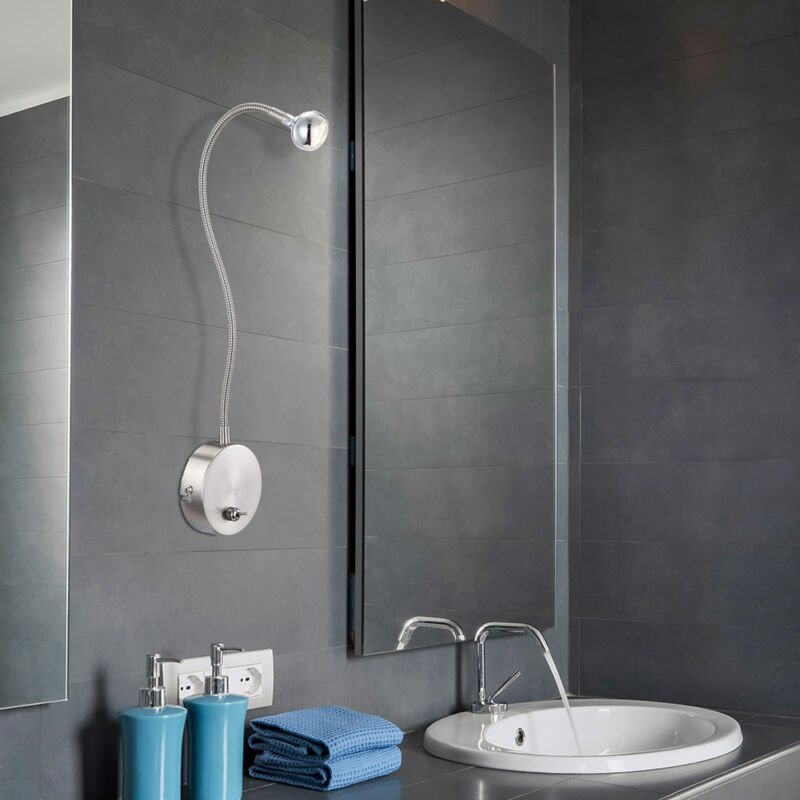 Hochwertige led Wandleuchte nickel matt, satiniert chrom 3W Globo serpent 24109W