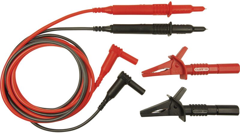 CIH29892 Sicherheits-Messleitungs-Set Stecker 4 mm Prüfspitze 1.20 m Rot, Schwarz 1 St. - Cliff
