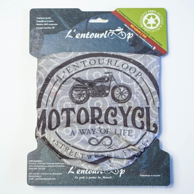 Motorrad-Halsband l'entourloop motorcycle patch Farbe grau 100%