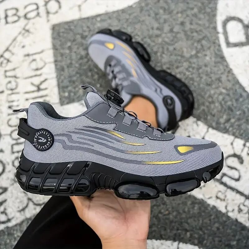 Anti-Smashing- und Anti-Pannen-Sicherheitsschuhe, Sicherheitsschuhe mit Schnürsenkeln und drehbarer Schnalle, atmungsakt...