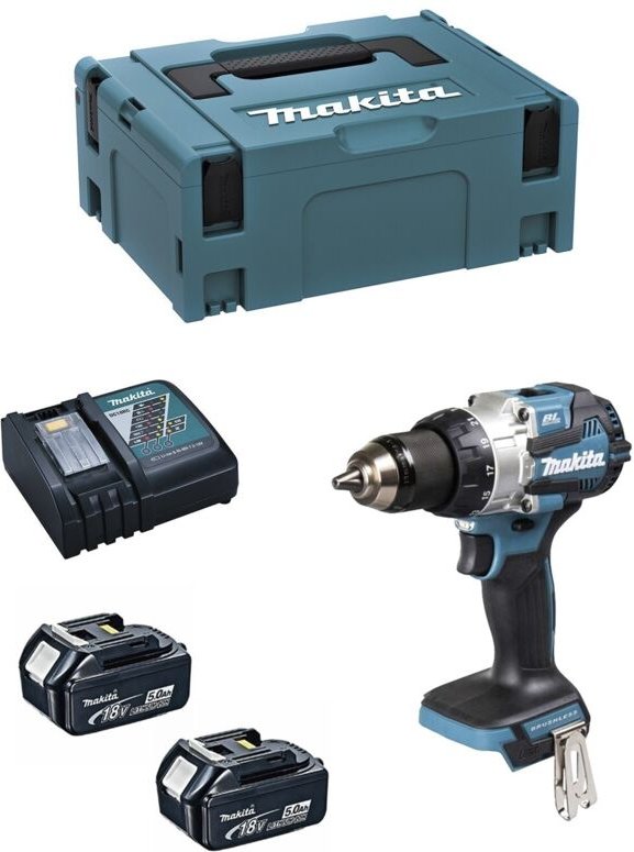 Akku-Bohrschrauber DDF489RTJ, 18V 2x 5,0 Ah und Ladegerät im makpac - Makita