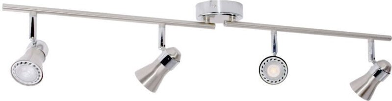 Lampe Sanny led Spotrohr 4flg eisen/chrom 4x LED-PAR51, GU10, 3W LED-Reflektorlampen inklusive, (250lm, 3000K) Arme dreh...