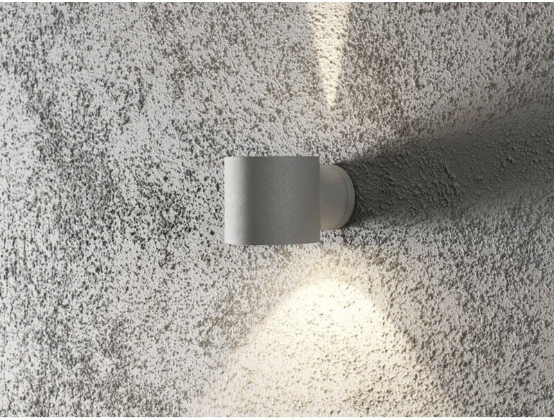 Außenwandleuchte modena runder Wandspot Up-Down, Höhe 9cm, Grau