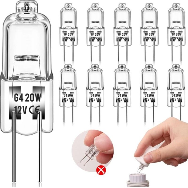 Ymyny - Halogenlampe G4 (10 Stück) 12V 20W 2800K Halogenlampen Warmweißes Licht Dimmbar Zum Ersetzen von Kristallkronleu...