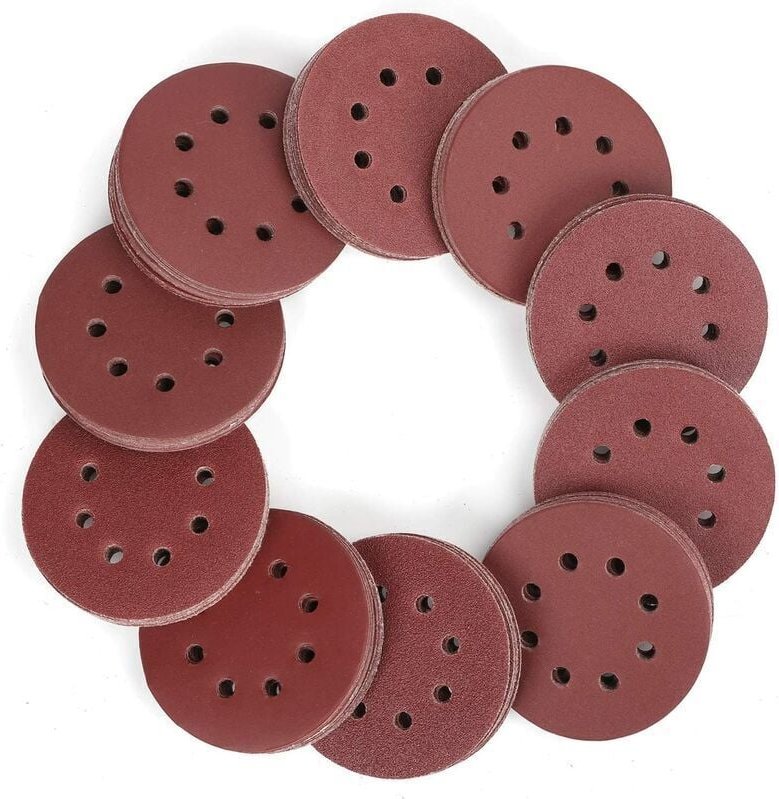 Disques de Ponçage 150 Pièces, Abrasifs 125mm avec 8 Trous, Pour Polissage et Finition - ZVD
