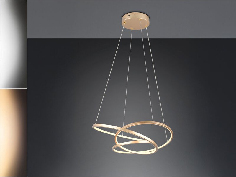 Trio - Moderne dimmbare led Pendelleuchte darvin in Gold, Breite 64cm