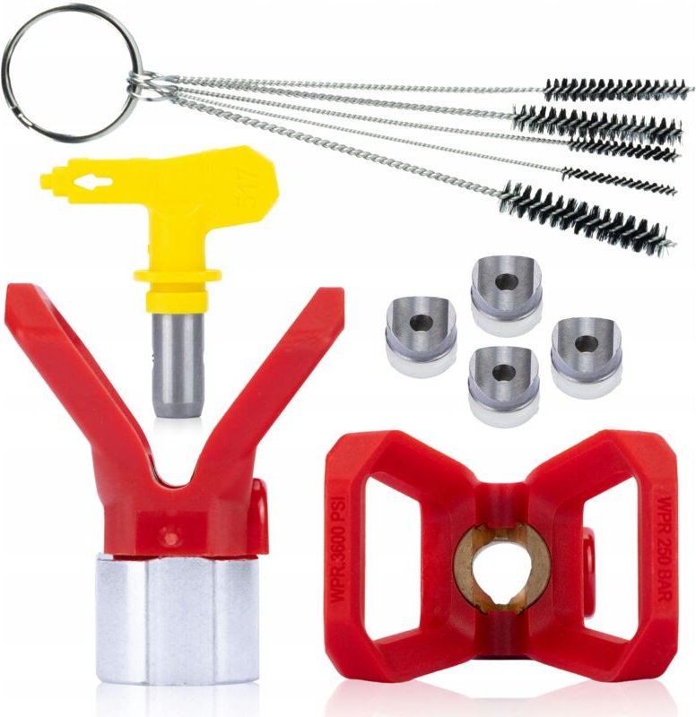 Rosfix Set Ultra Spray 517 – Farbspritzdüse mit Düsenschutz, 3x Dichtung, 5x Reinigungsbürste 7/8" Gewinde Für Hochdruck...