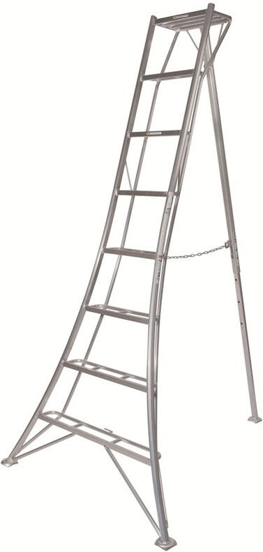 Aluminium 3-Holm-Gartenleiter Silber 190x125x243 cm - Niwaki