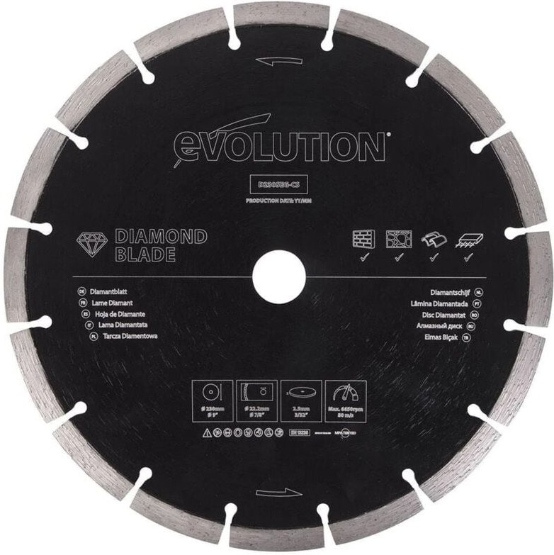 Evolution D230SEG-CS 230 mm segmentierte Diamantklinge zum Schneiden von Baumaterialien