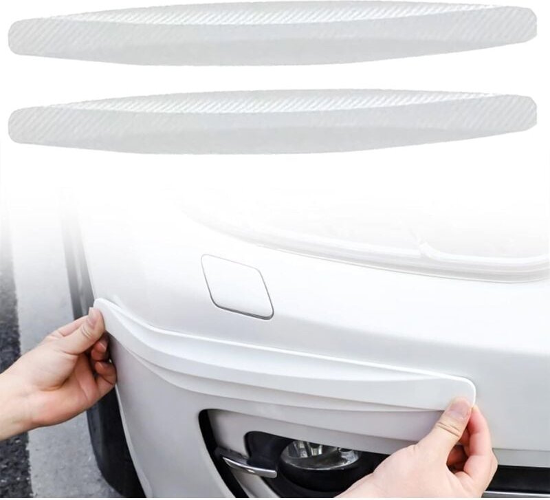 Weiß) Auto-Stoßstangenstreifen, Stoßstangen-Gummistreifen, Stoßstangenschutz, Antikollisionsgummi, Antikollisions-Gummis...