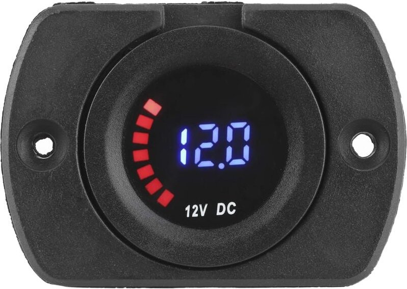 Ersandy - PC-Spannungsmesser, bunt, bildschirmhemmend, schwarz, Marine-Voltmeter, zuverlässig für Auto, Boot, Motorrad, ...