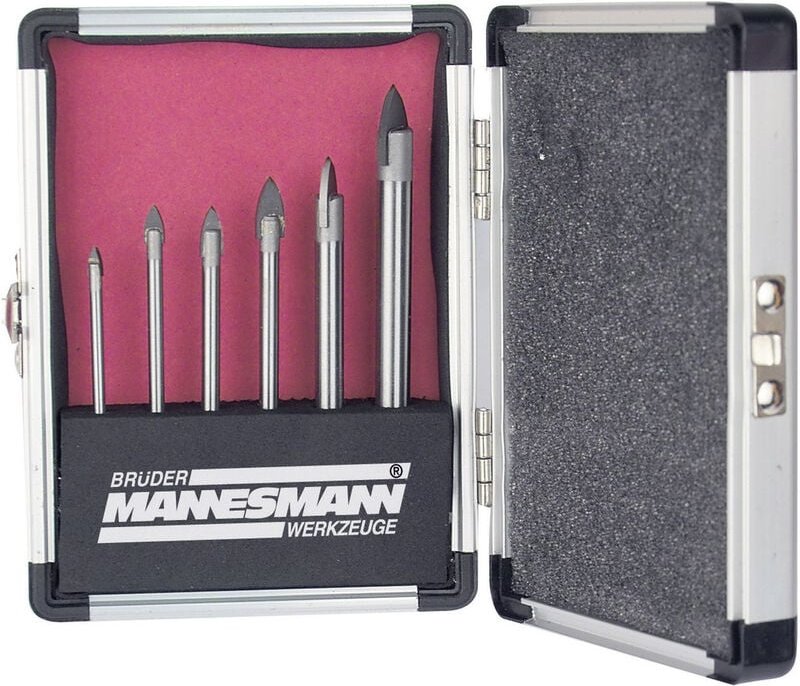Brüder Mannesmann - M54806 Glas- und Fliesenbohrer-Set 6teilig Zylinderschaft 1 Set