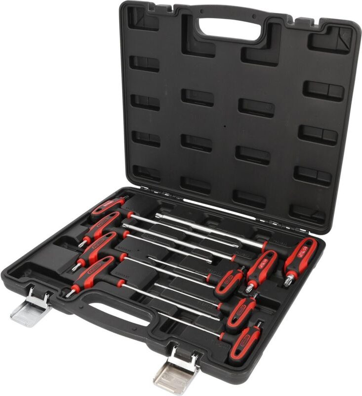 T-Griff-Schlüssel-Satz, Torx mit Bohrung,9-tlgTB10-TB50