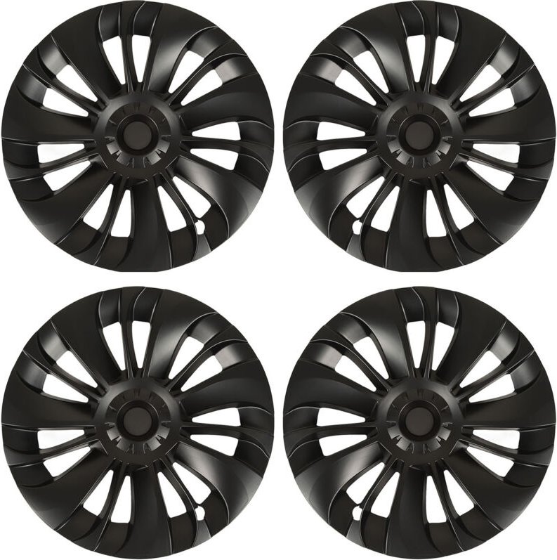 Zoternen - 4 Stück 19 Zoll Radnabenschutz mit geringem Windwiderstand, Ersatz für Tesla Model y 2021–2023, Mattschwarz