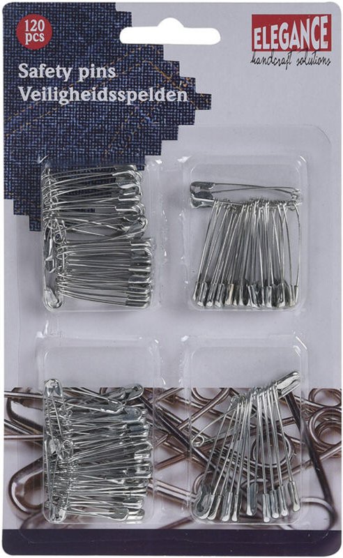 Sicherheitsnadeln aus Metall, 120 Stück 85761