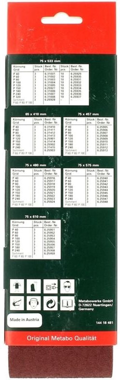 Schleifbänder 75x533 60g pro 3 für Schleifmaschine Ryobi