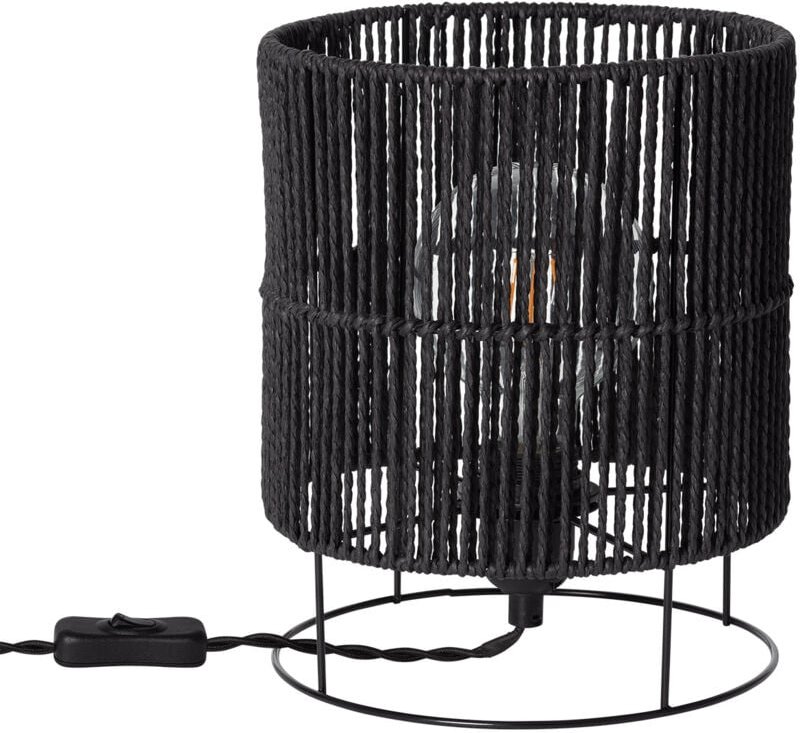 Efectoled - Tischlampe Geflochtenes Papier Khalo Schwarz
